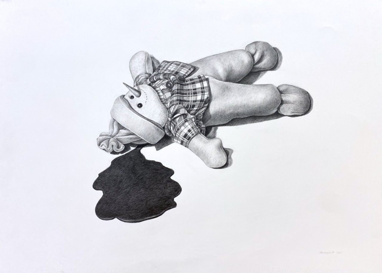 Foul Play (Snowman) 20 x 26.75 Graphite $ 2900