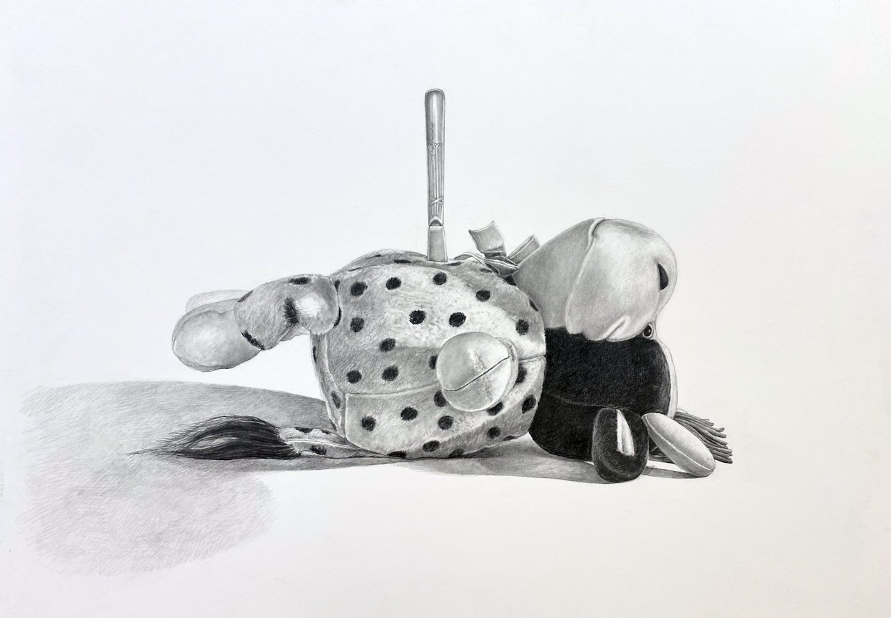 Foul Play (Cow) 22 x 30 Graphite $ 2900