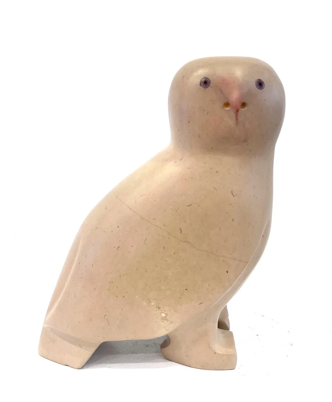  Kupapik Ningeocheak Owl 9.5 x 7.5 x 4 Limestone #23-9 SOLD 