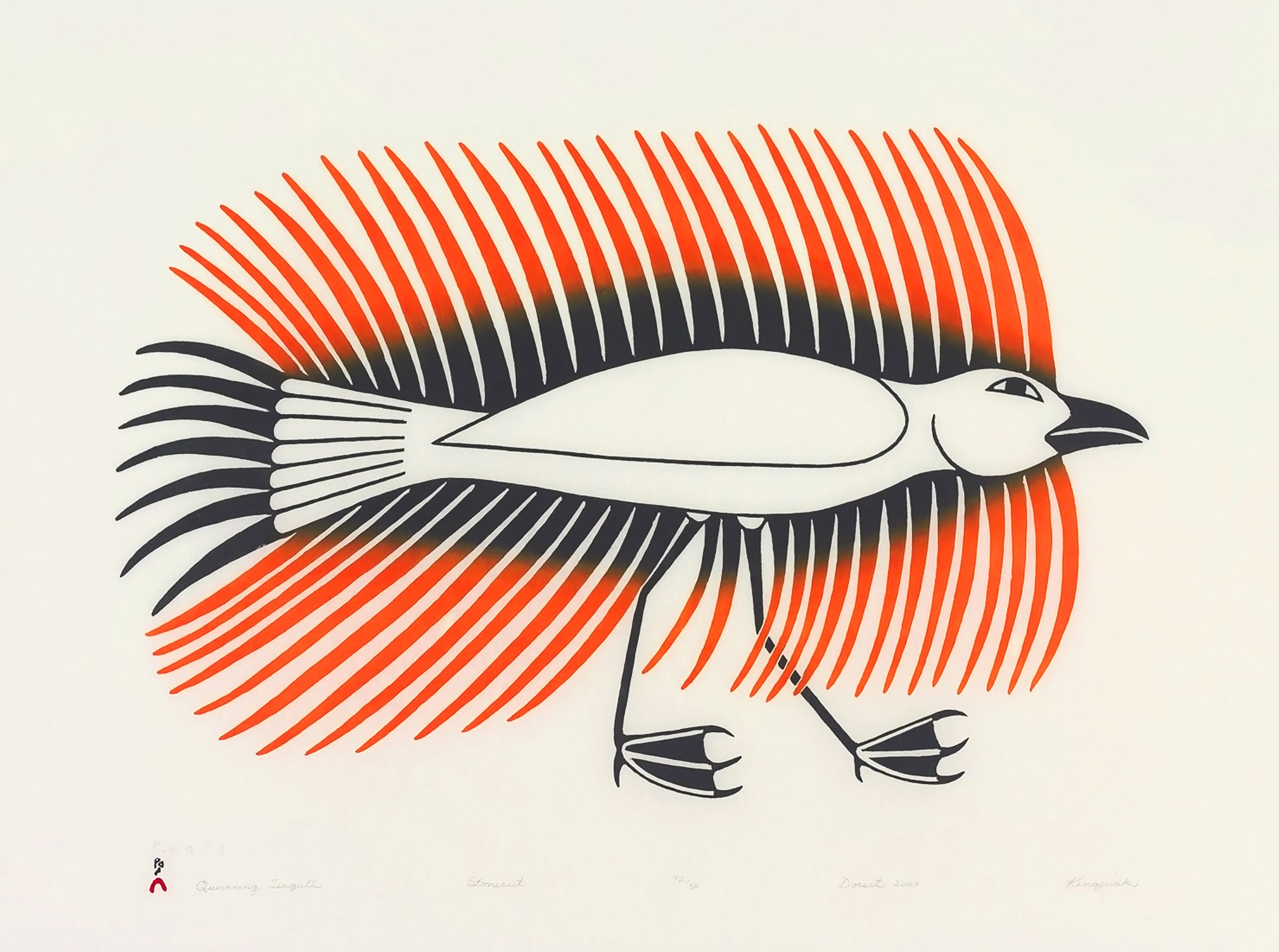Quivering Seagull 25 x 32 Stonecut $ 2500