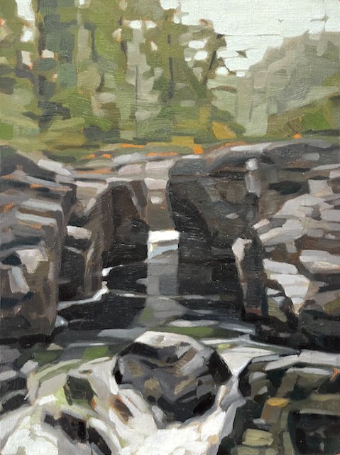 T'Souke River Study 8 x 6 Oil on Board SOLD