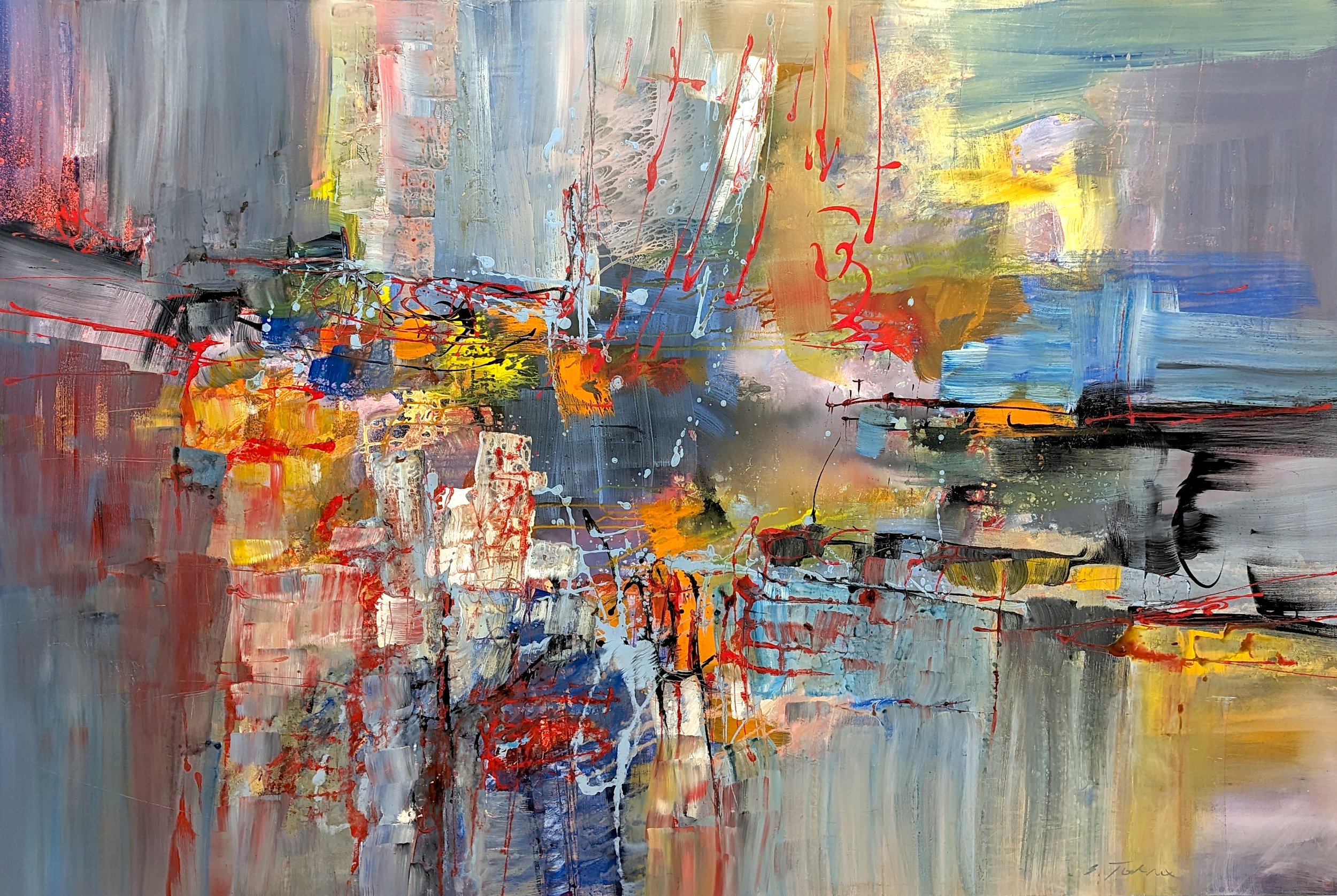 Johannes Brahms, Piano Concerto No.2 in B flat Acrylic on Canvas 48 x 72 SOLD