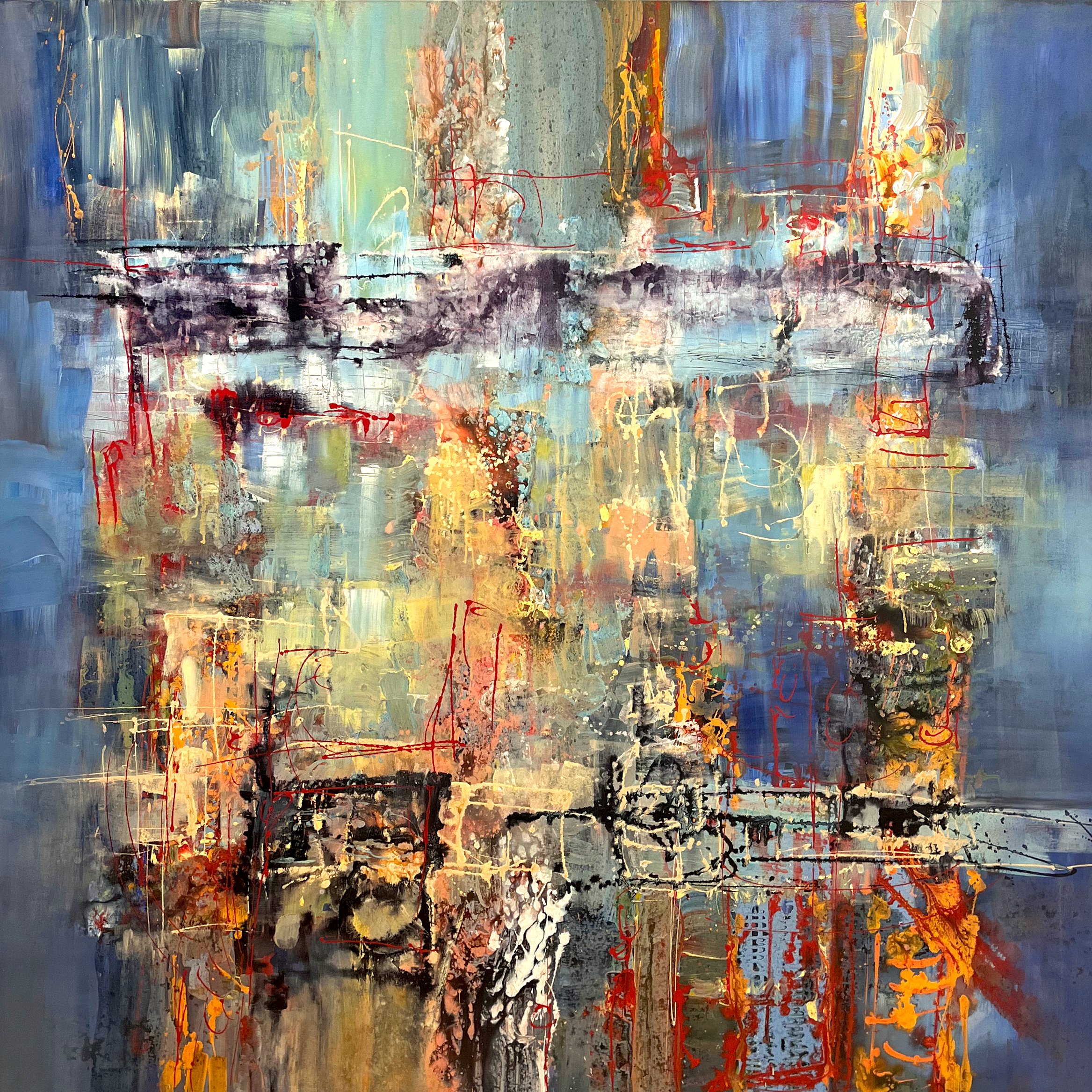 L.V. Beethoven, String Quartet Grosse Fuge 72 x 72 Acrylic on Canvas $ 8700