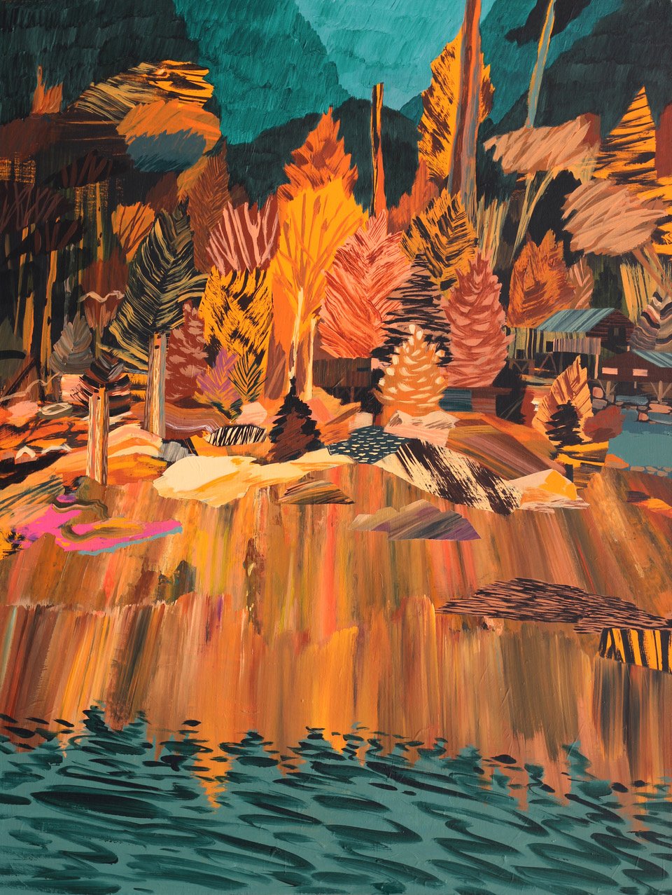 From Town and Down 48 x 36 Acrylic on Canvas SOLD