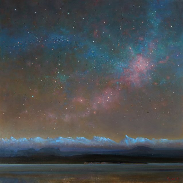 Winters Curtain - Coast Mountains 48 x 48 Oil on Canvas $ 10,000