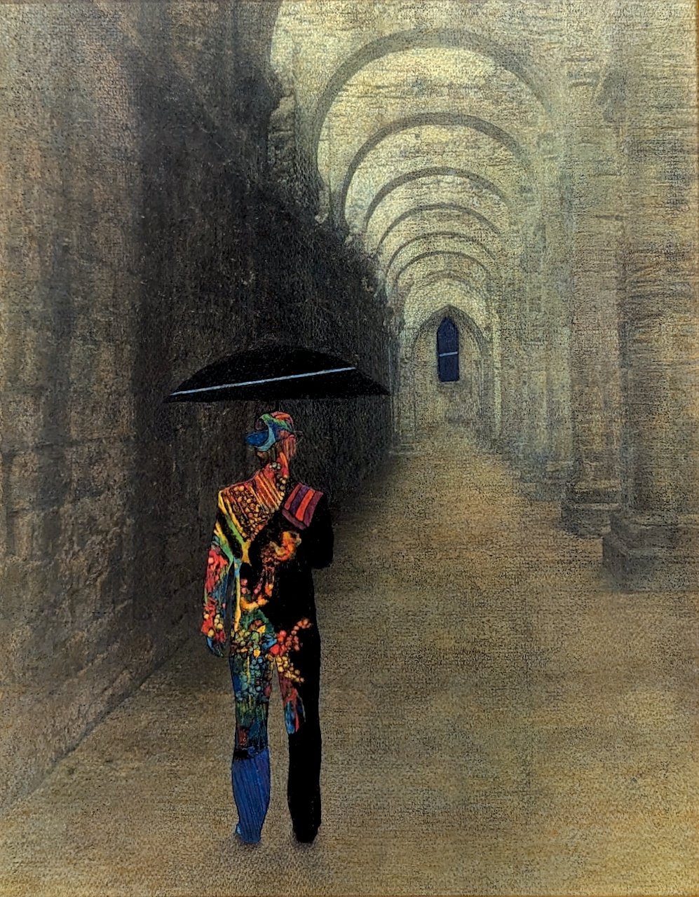 Arc I Lost Man Series 20 x 16 Oil and Mixed Media on Board $ 4800