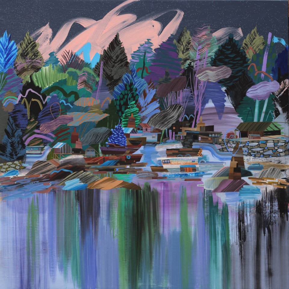 In for the Night 36 x 36 Acrylic on Canvas SOLD