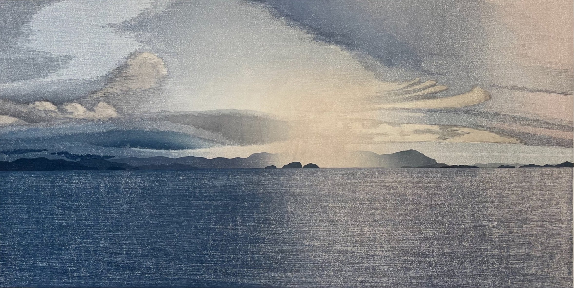 Inside Passage 15 x 29 5/8 Woodblock 2009 SOLD
