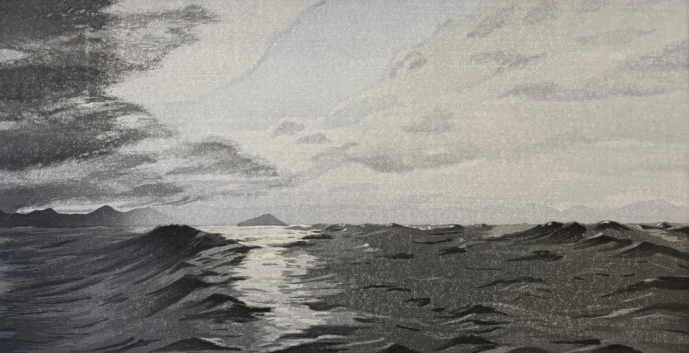 Q.C.I. Pacific Ocean 15x28 7/8 Woodblock 2008 SOLD