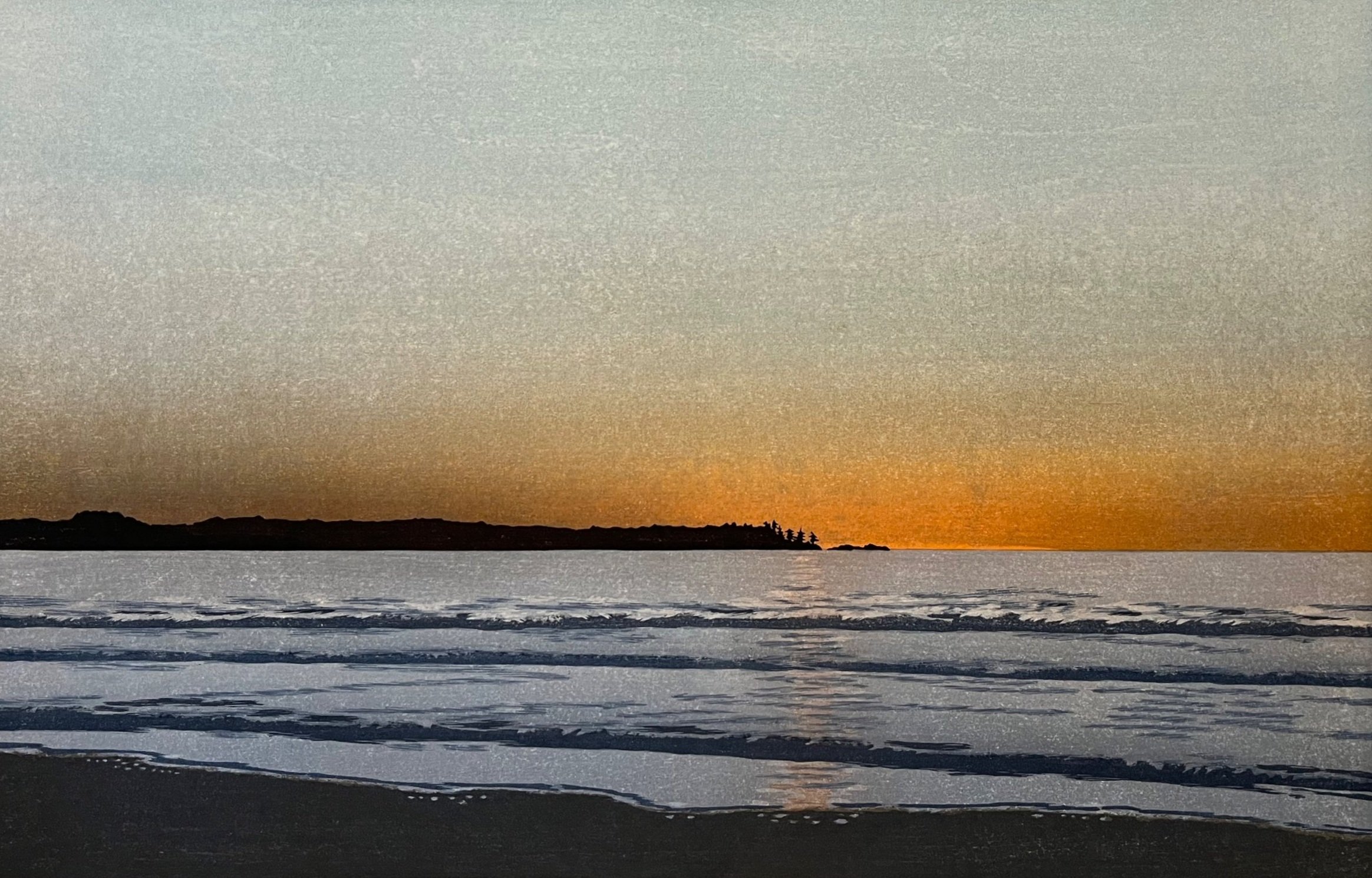 Shuttleworth Sunset 13 1/2 x 21 Woodblock 1993 SOLD