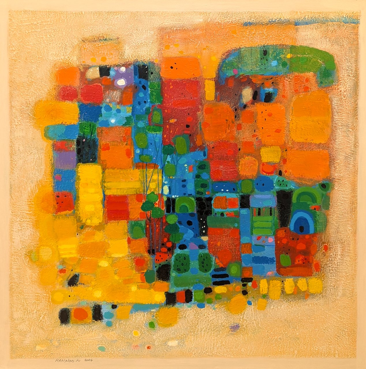 Hashim Hannoon Town at Sunrise 30 x 30 Acrylic on Canvas $ 3600