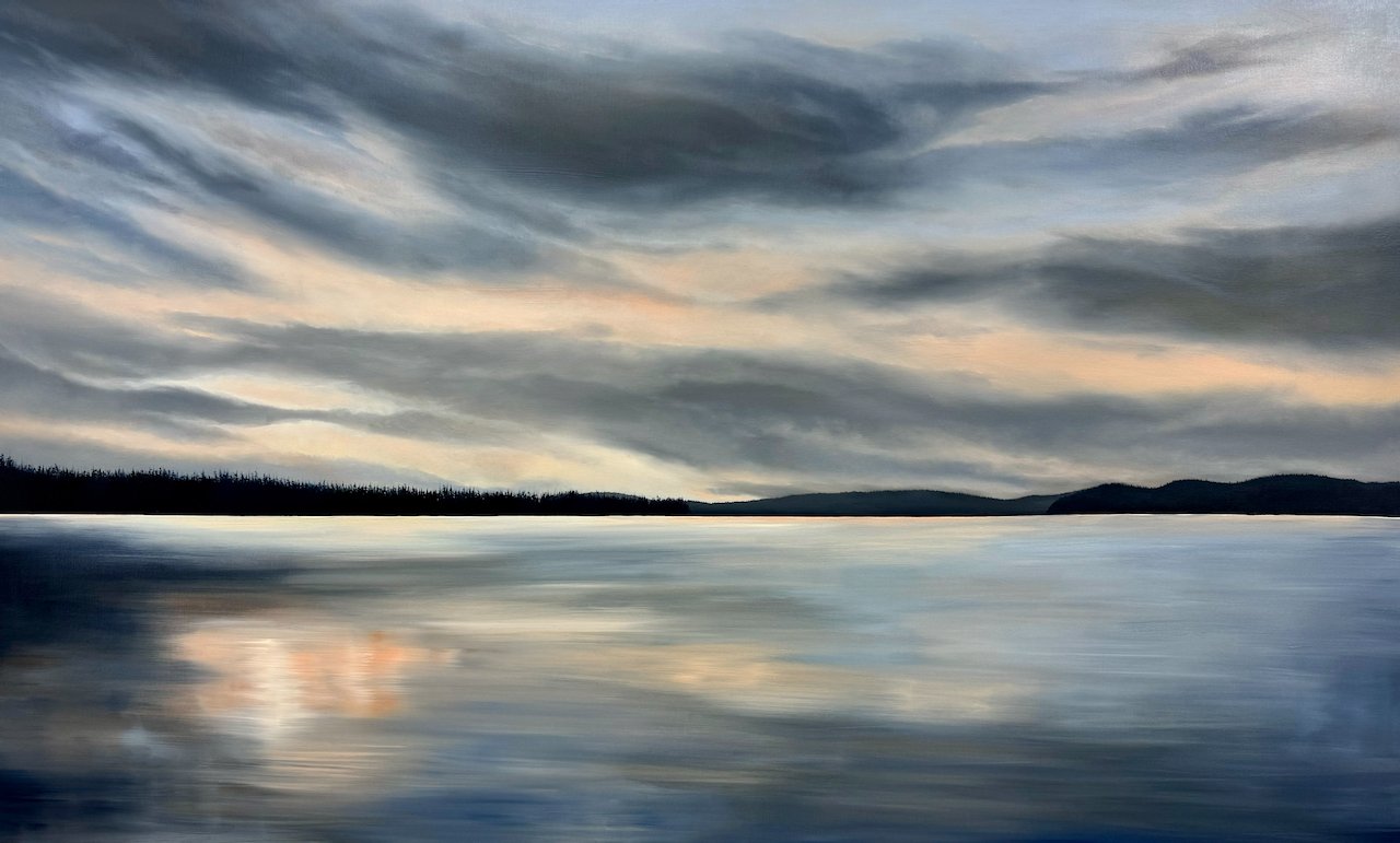 Corrinne Wolcoski Evening - Montague Harbour 36 x 60 Oil on Canvas SOLD