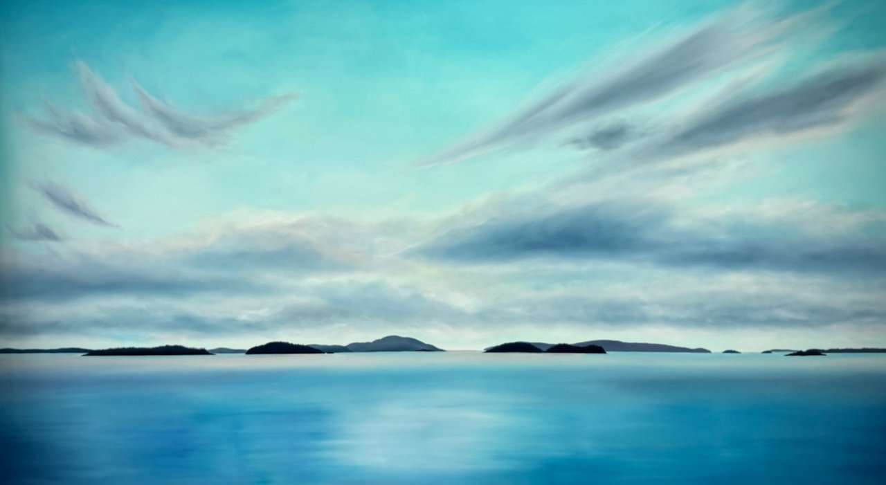 Quietly the Light Shines, Moresby Passage 40 × 72 Oil on Canvas $6200