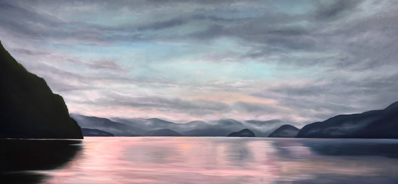 Calm Channel, Desolation Sound 40 × 84 Oil on Canvas SOLD