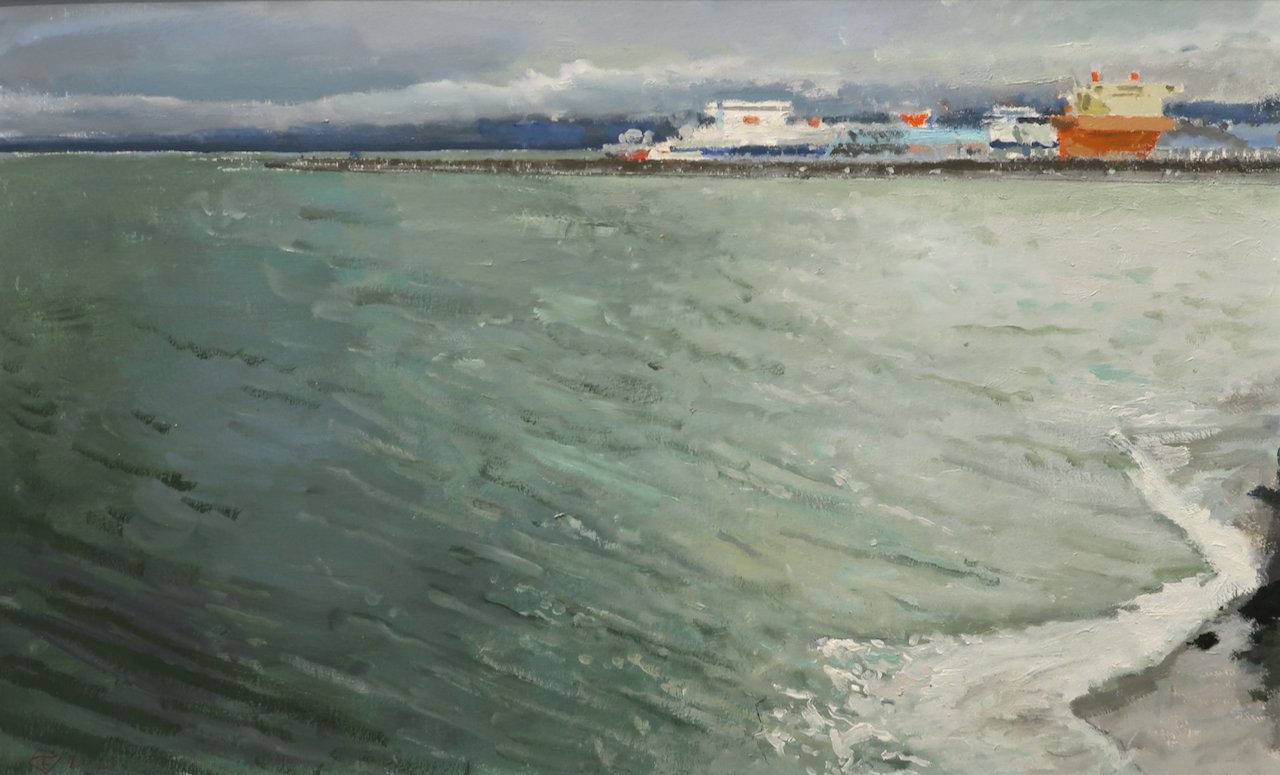 Long Goodbye 18.5 x 30 Oil on Board $ 2600