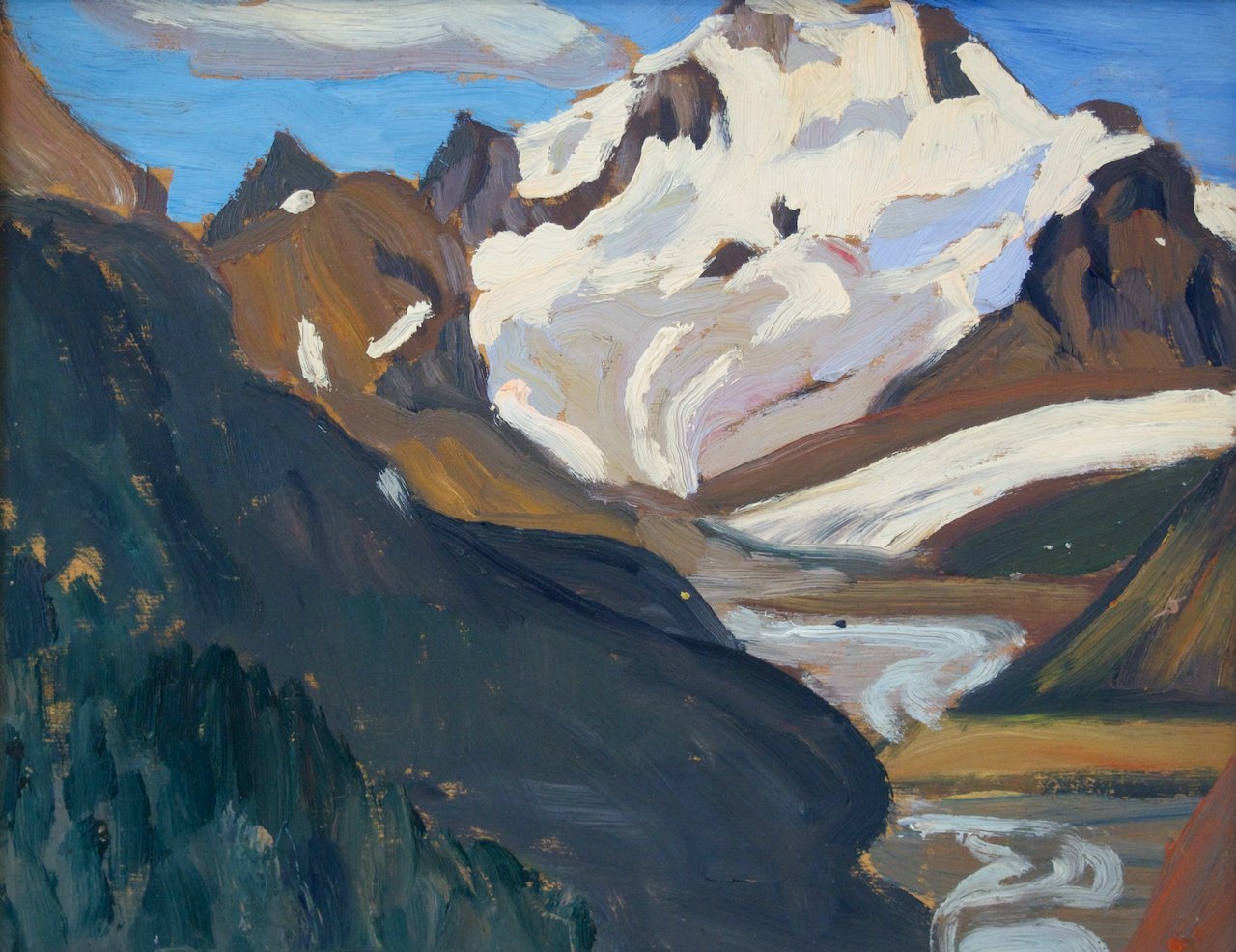 Rocky Mountains 8.5 × 10.5 Oil on Board C. 1928