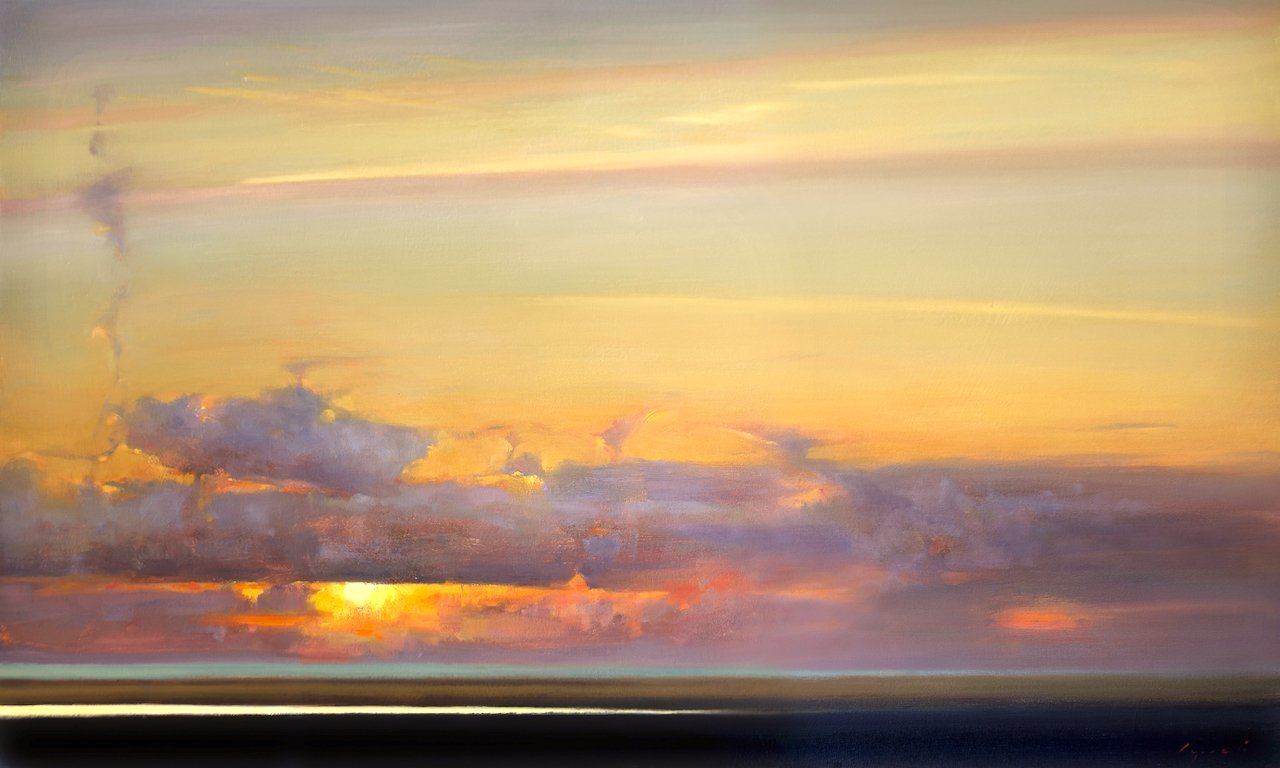 Cloud Bank at Sunset, Long Beach 36 × 60 Oil on Canvas $ 12,850
