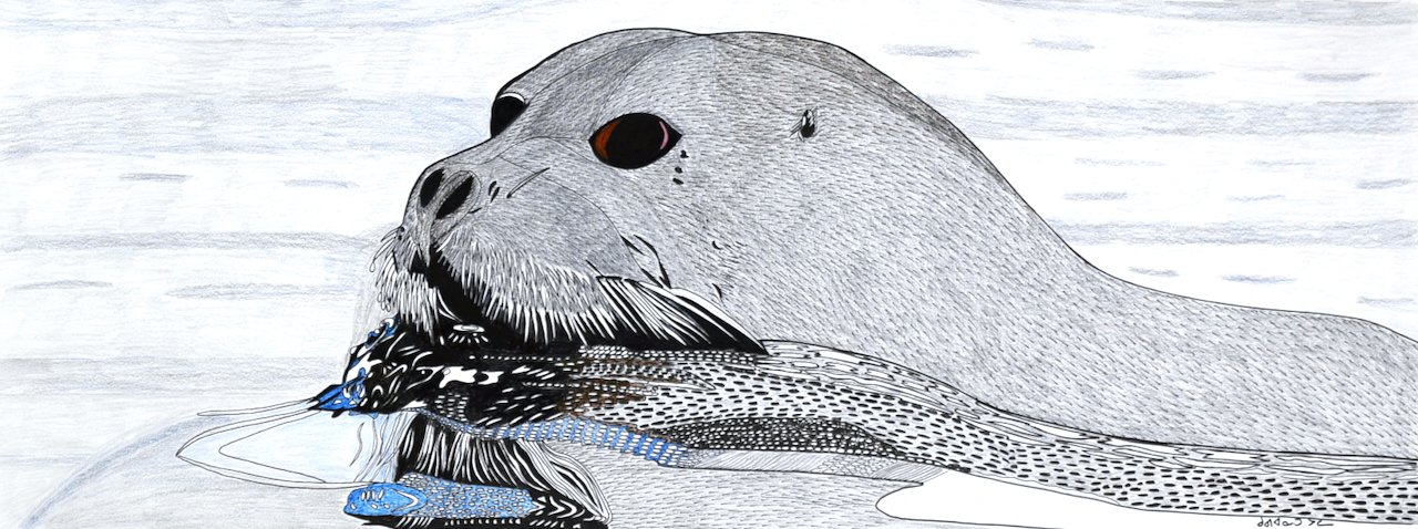 Seal 19.75 × 50 Ink, Coloured Pencil # 220-0419 $ 3150