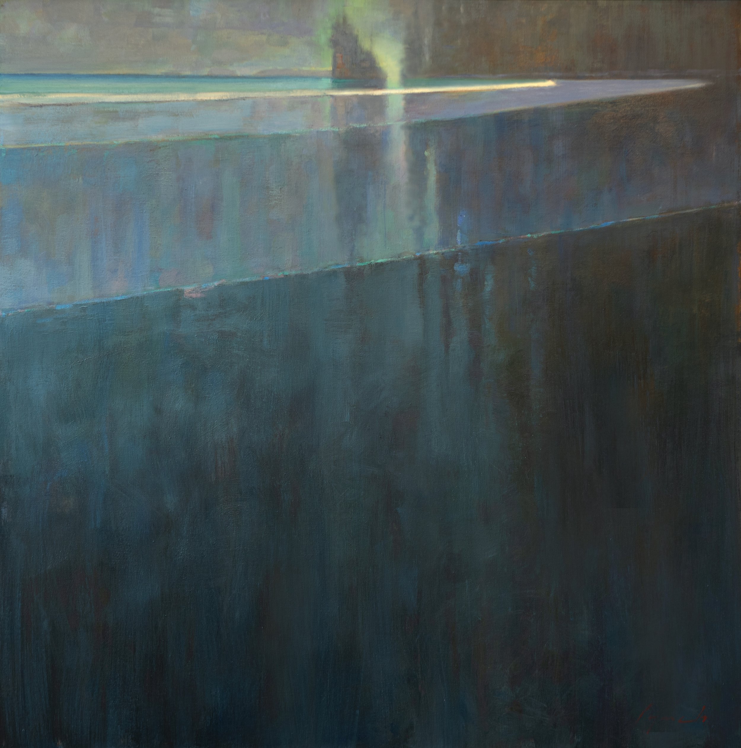 Brent Lynch Glowing Stack, Pachena Beach, Bamfield 36 × 36 Oil on Canvas $ 7900