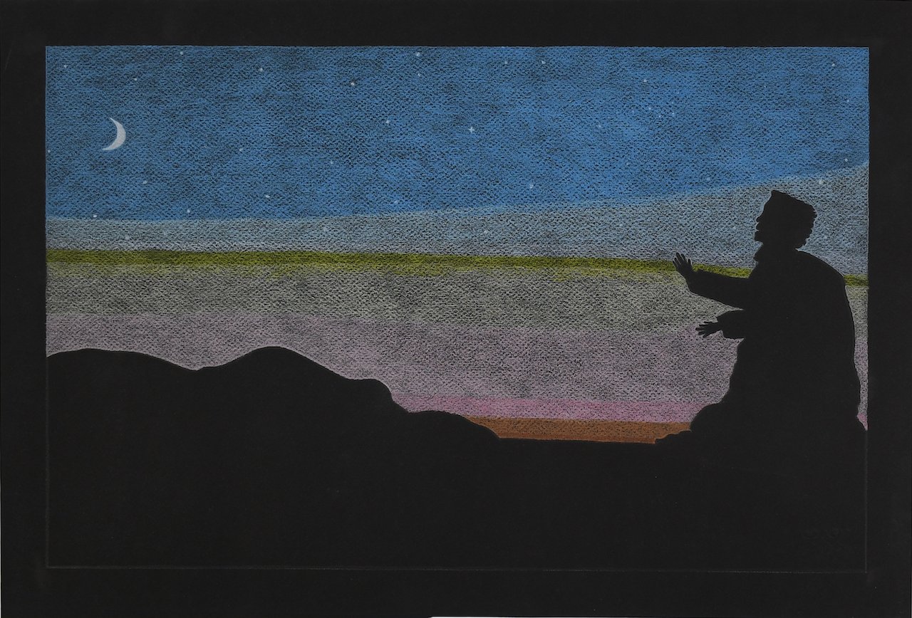 Nicotye Samayualie Lookout 15 × 23 Coloured Pencil # 191-0796 $ 950