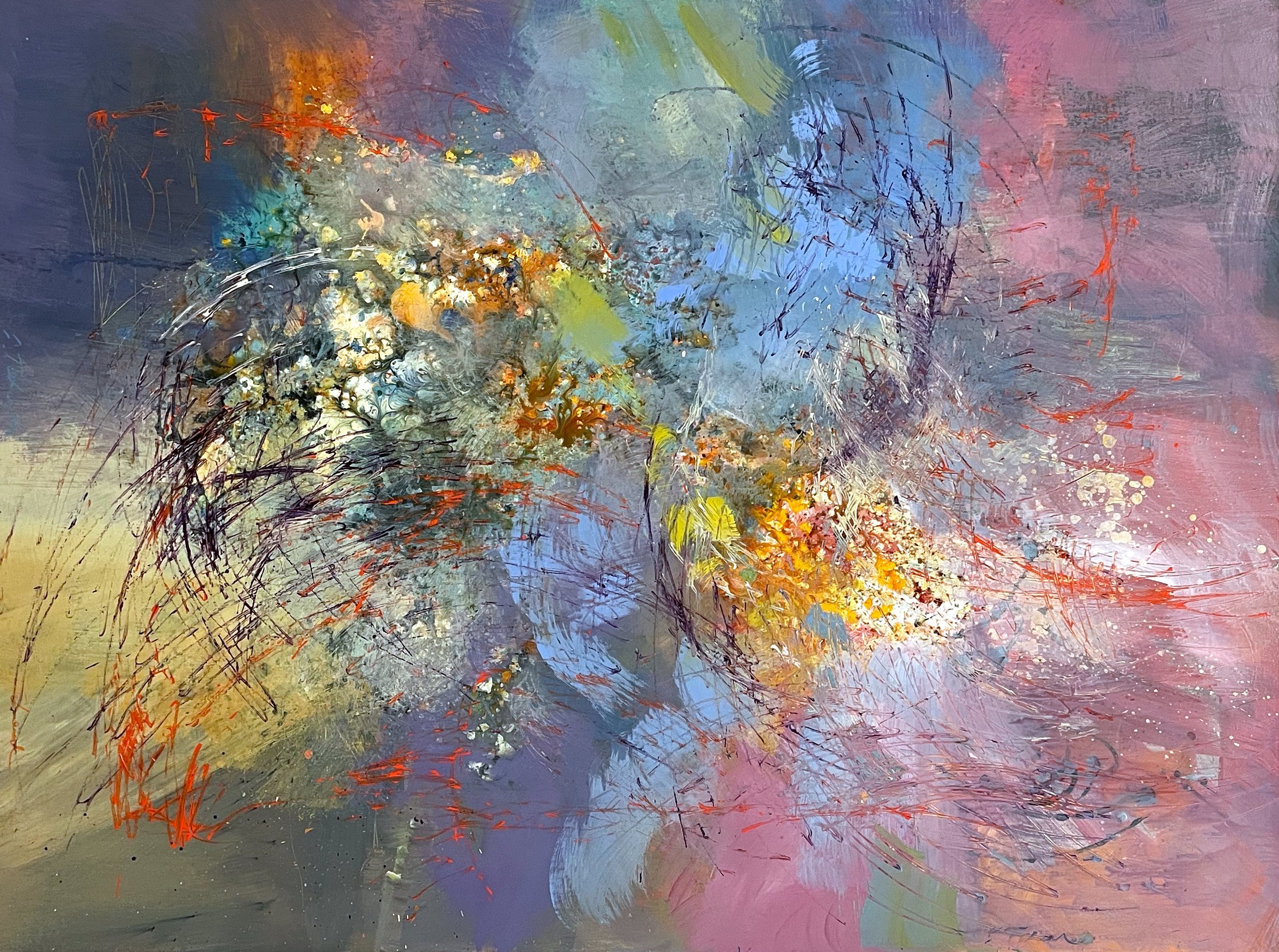 Ernestine Tahedl F. Schubert, String Quartet in C major 36 x 48 Acrylic on Canvas SOLD