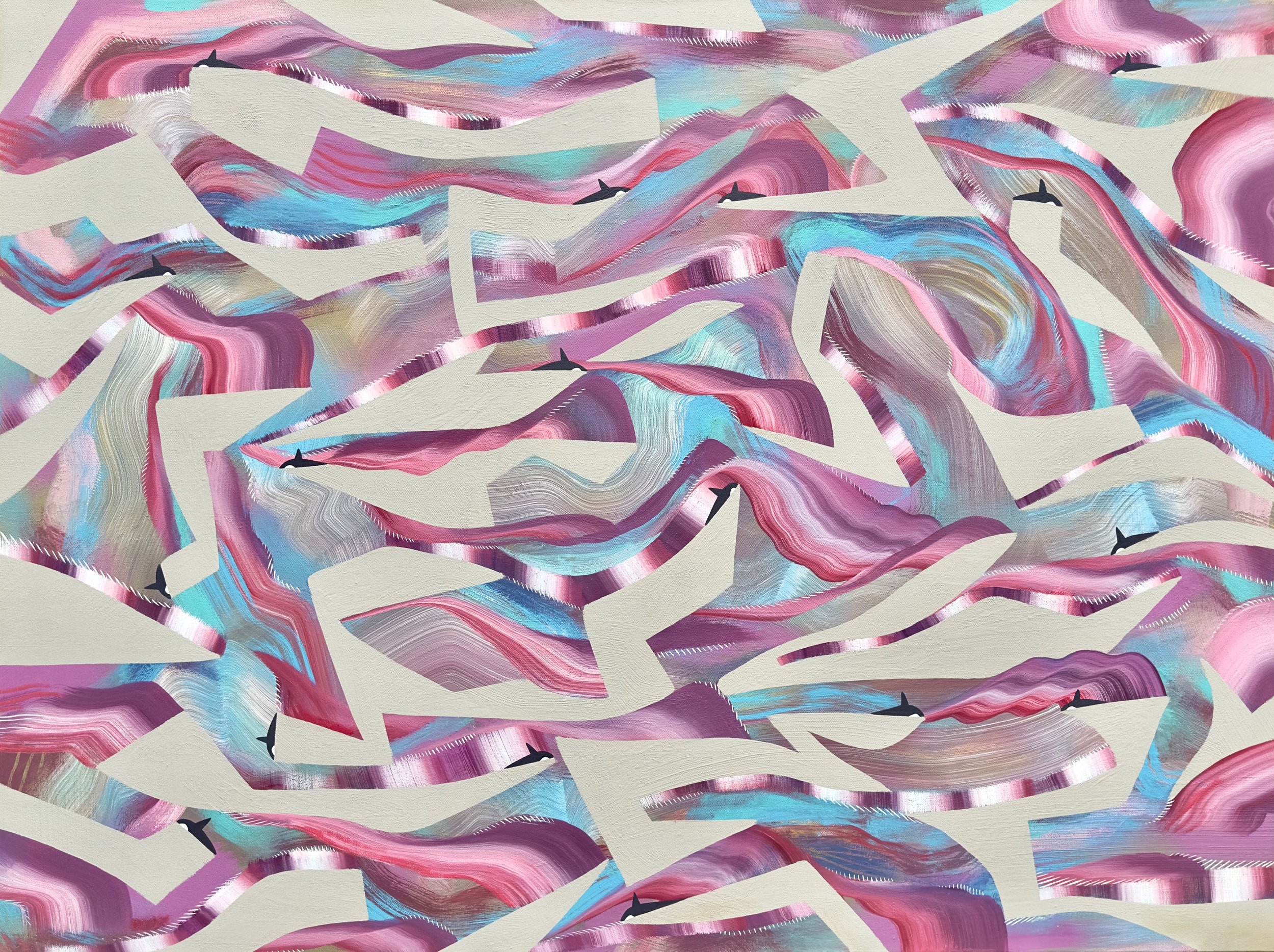 Luke Ramsey Wave Forms 48 × 36 Acrylic on Canvas $ 4500