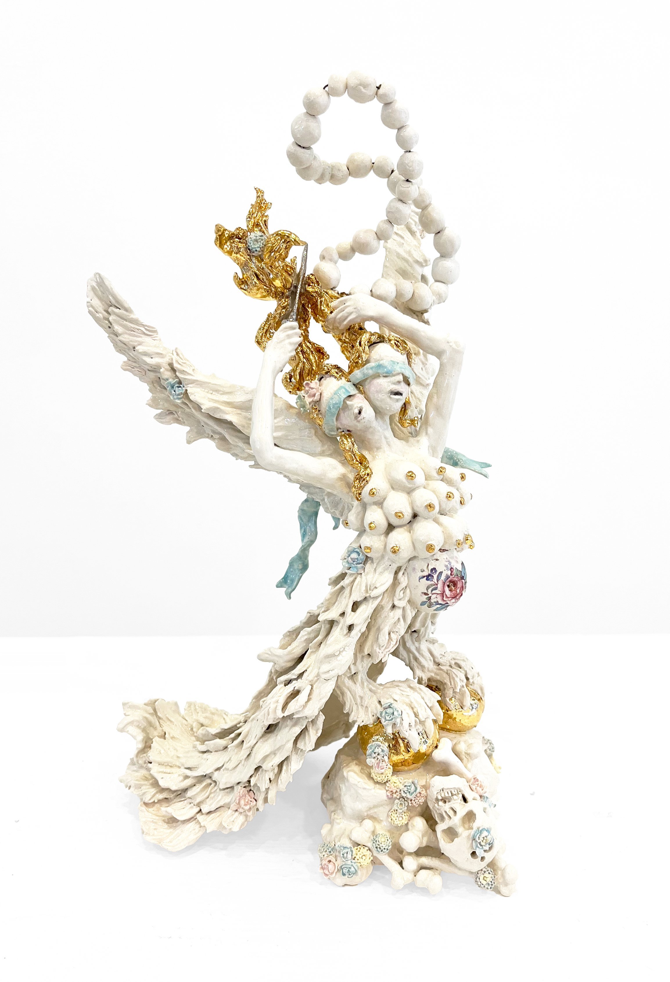 Susannah Montague Harpie 12 × 8 × 4.5 Ceramic, Glaze, Various Lusters, Transferware $ 3750