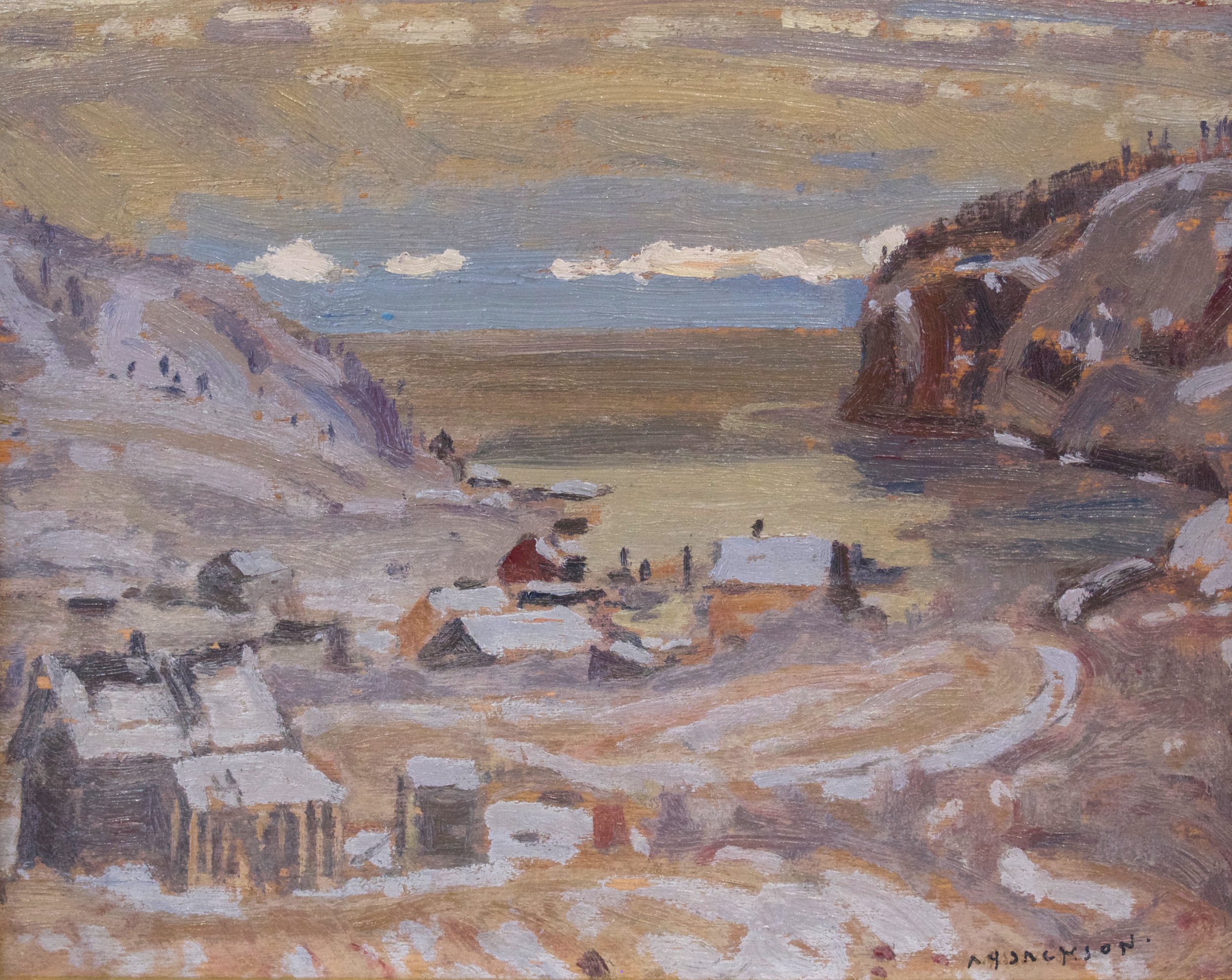 A.Y. Jackson Coldwell, Lake Superior 8.5 x 10.5 Oil on Board C. 1925