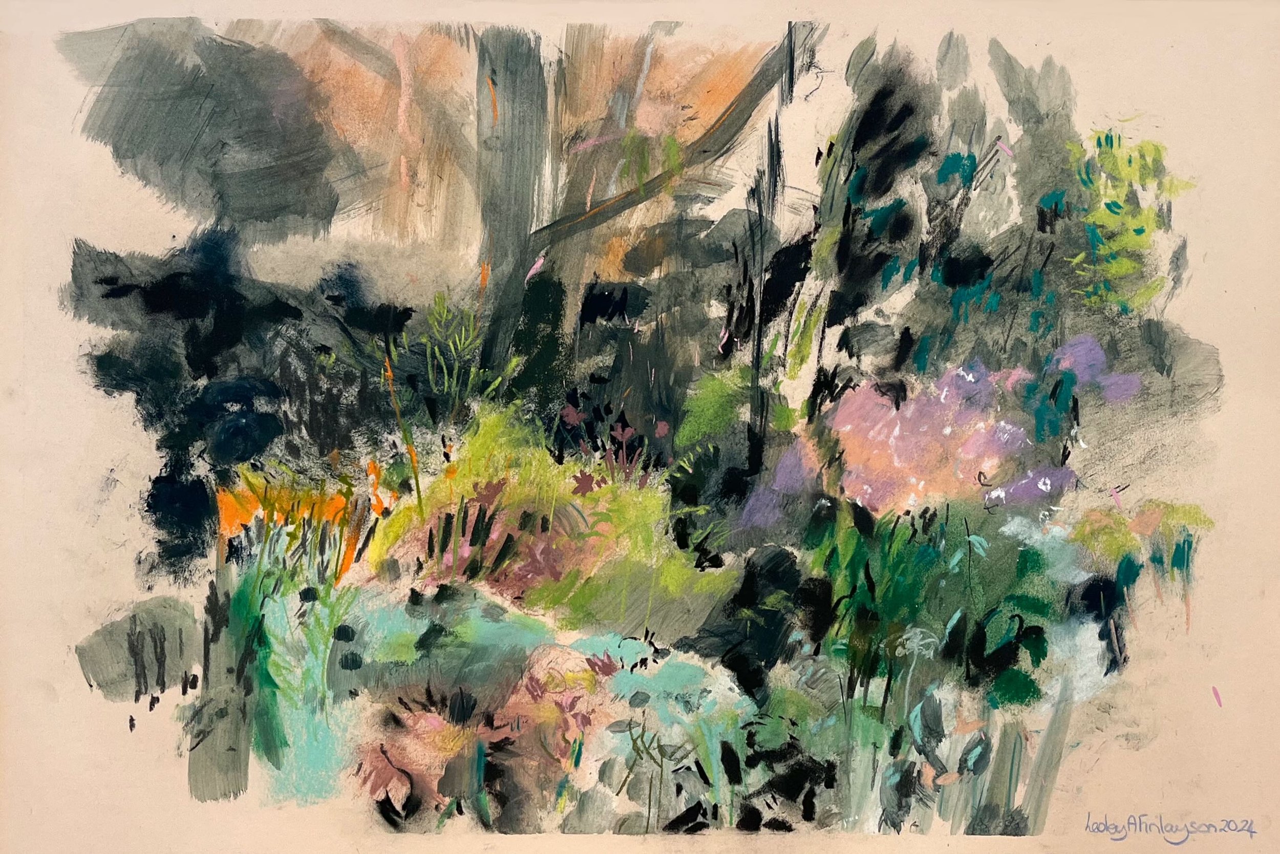 Can't See The Wood for the Trees #9 15 x 22 Pastel and Acrylic on Paper $ 1400