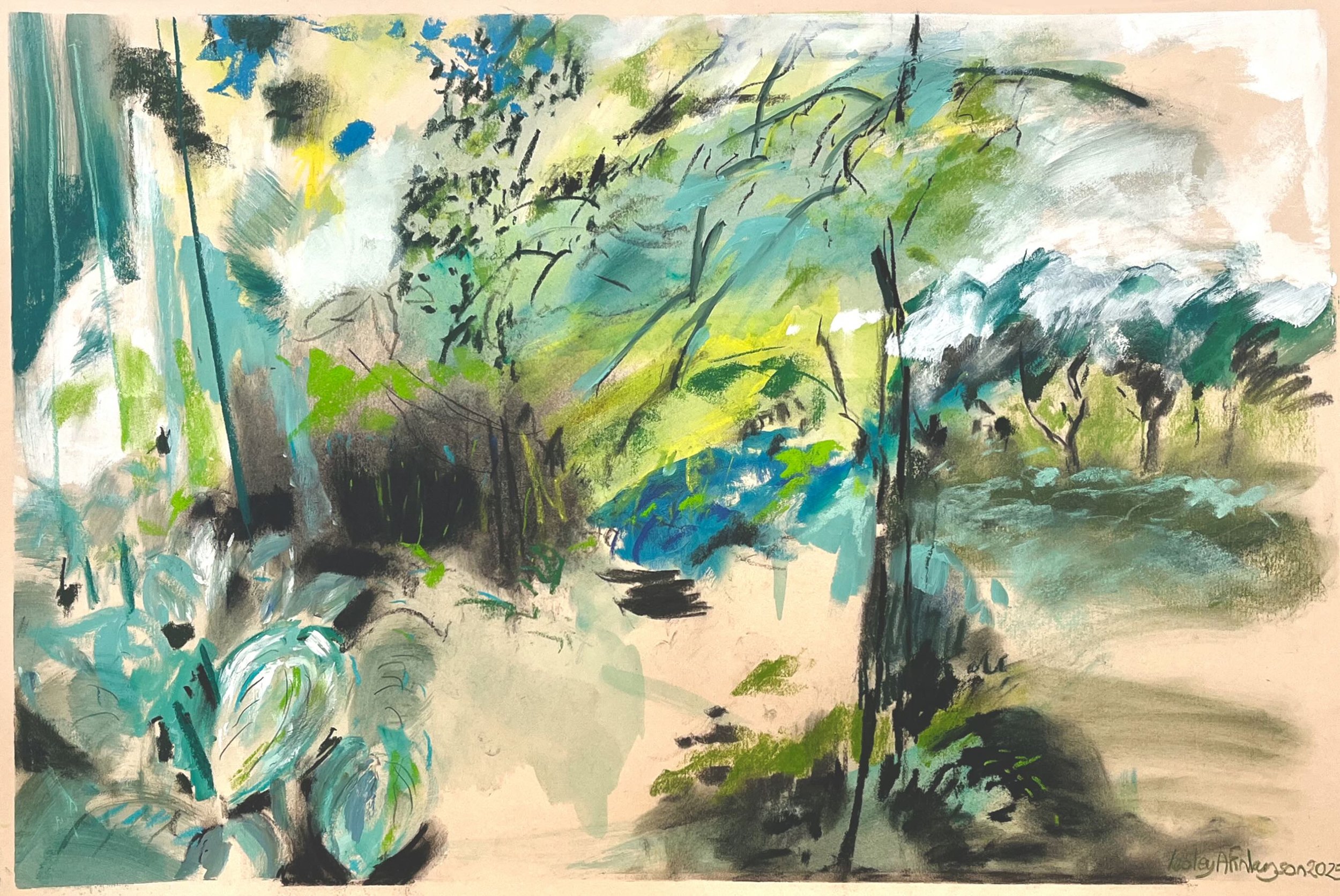 Can’t See the Wood for the Trees #10 15 × 22 Acrylic & Charcoal $1400