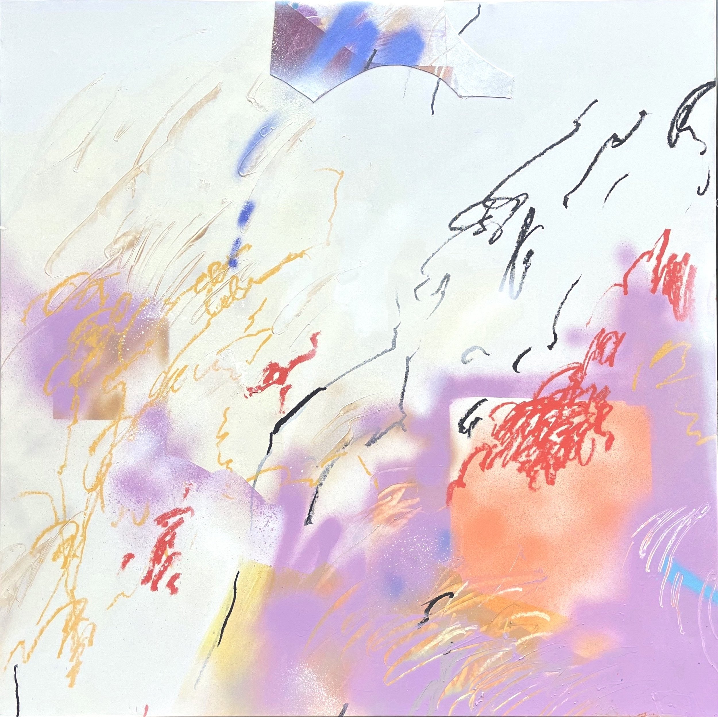 Megan Dietrich Salmon Run 42 x 42 Mixed Media on Canvas $ 3250