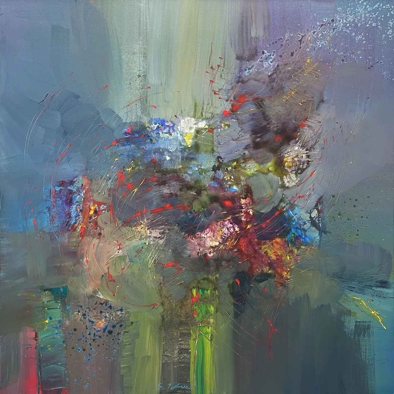 B. Bartok, Notturno 36 x 36 Acrylic on Canvas $ 4000