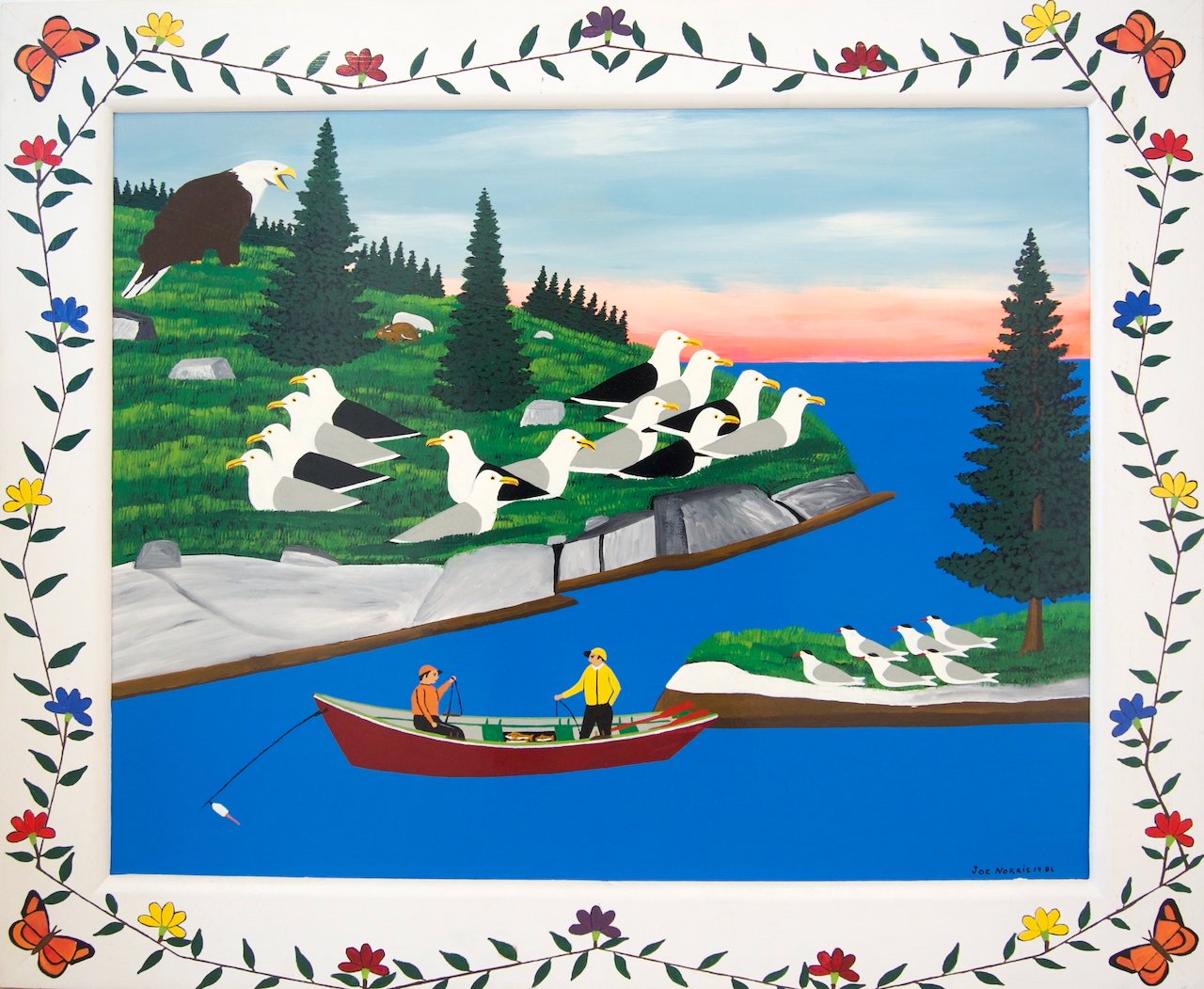 Joe Norris All Fish But The Rabbit 24 × 30 Enamel on Board 1980