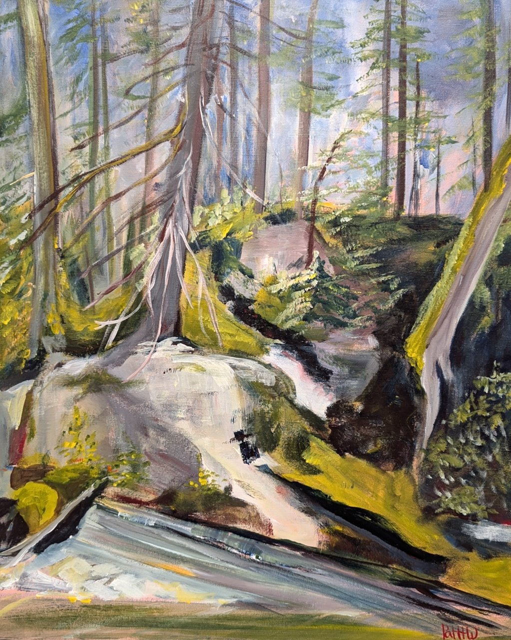 Looking Up the Bank 20 × 16 Acrylic on Canvas $950