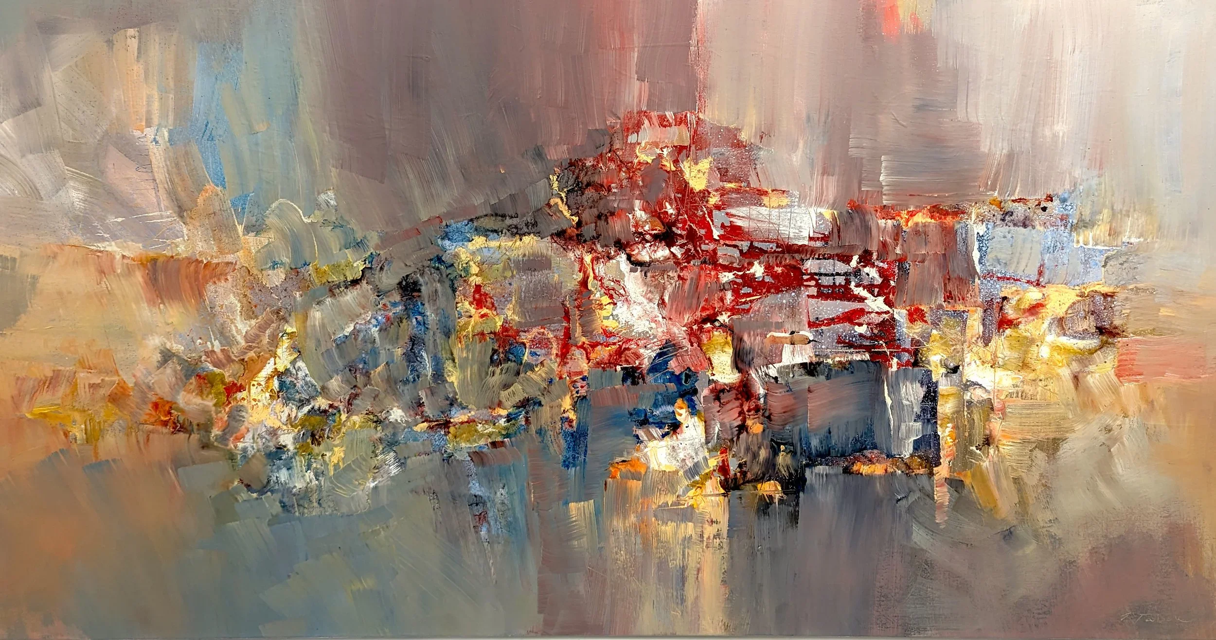 L.V. Beethoven,String Quartet No.9 Menuetto 36 x 68	 Acrylic on Canvas SOLD