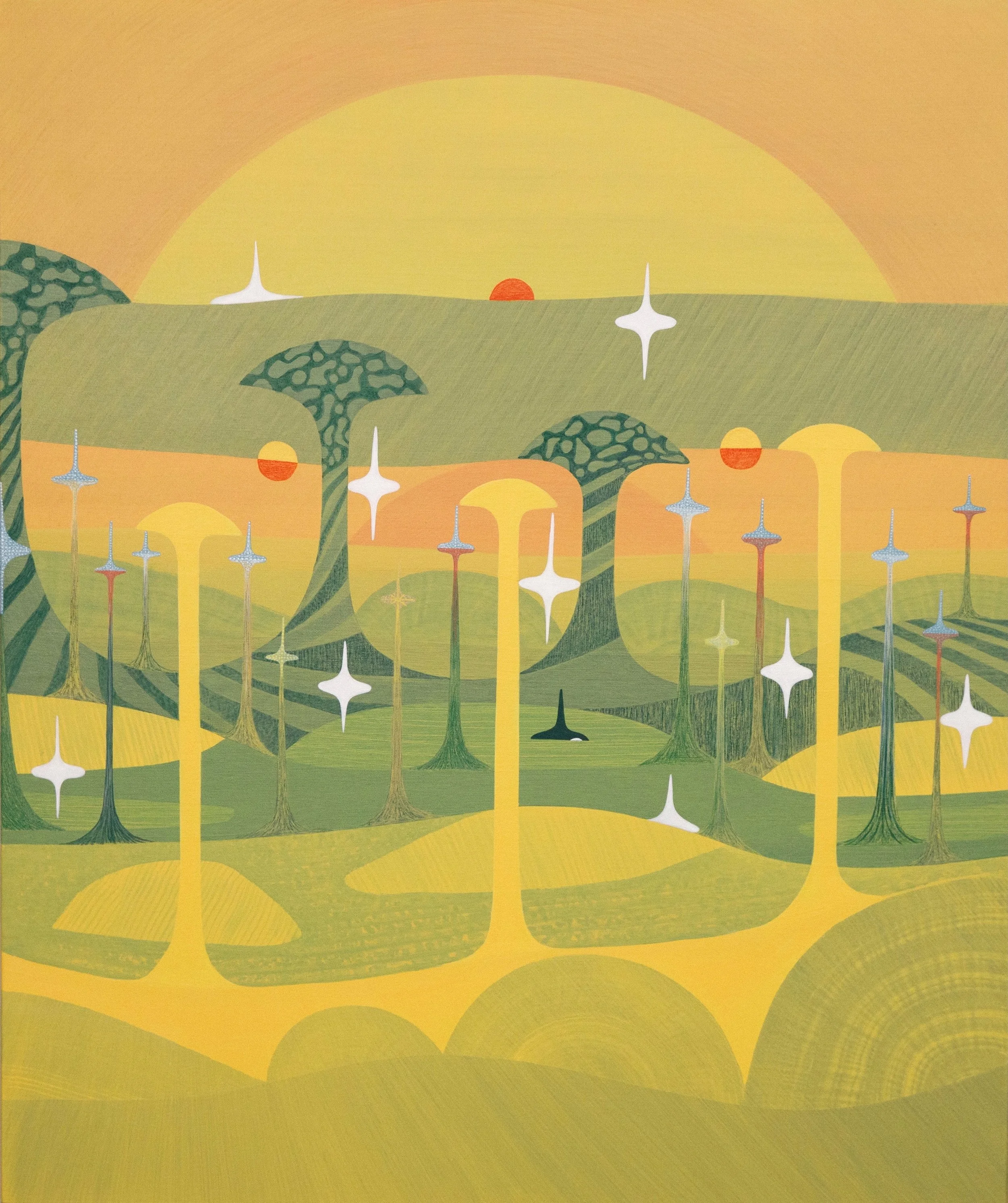 Pillars 36 × 30 Acrylic on Canvas SOLD