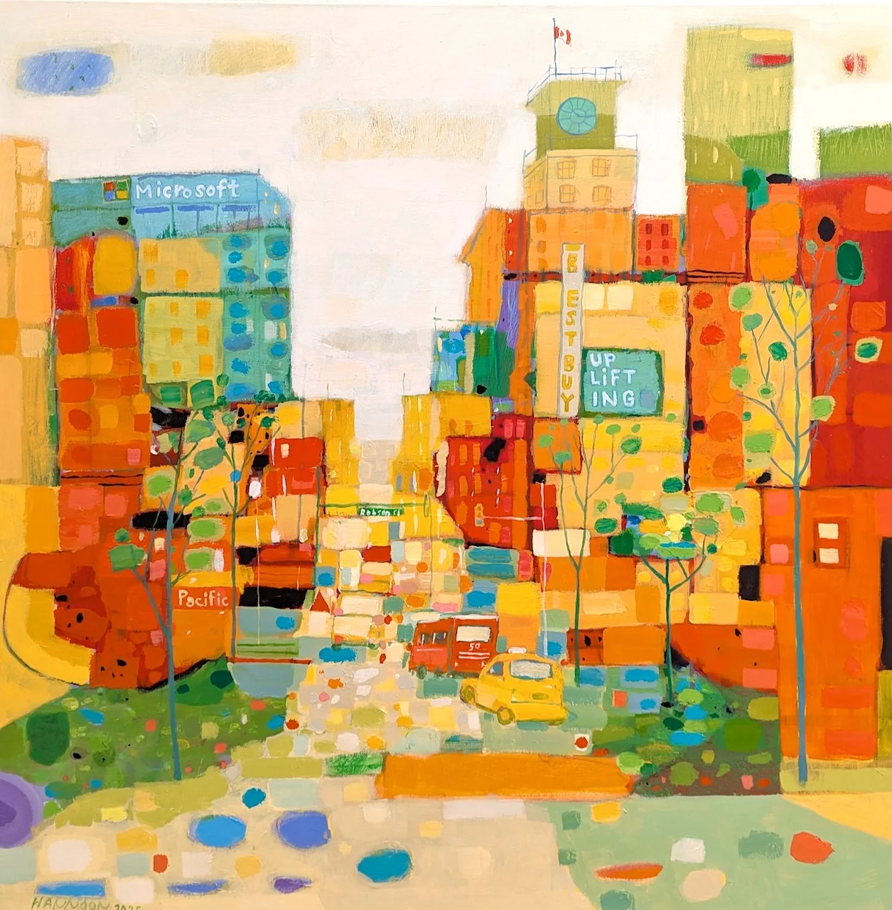 City’s Pulse - Granville St. 30 x 30 Acrylic on Canvas $ 3600