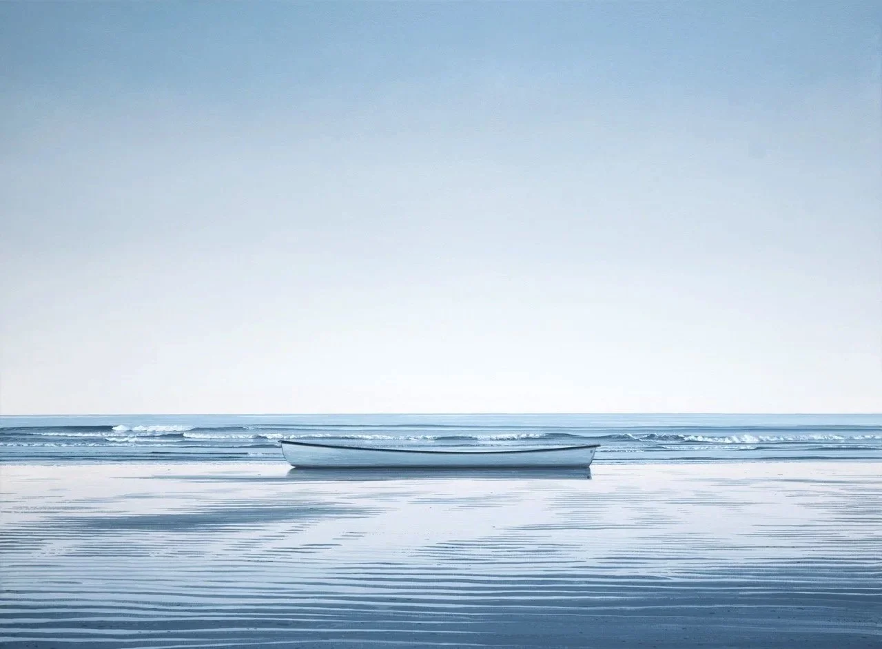 Boat on Long Beach 34 x 46 Acrylic on Canvas $ 5300