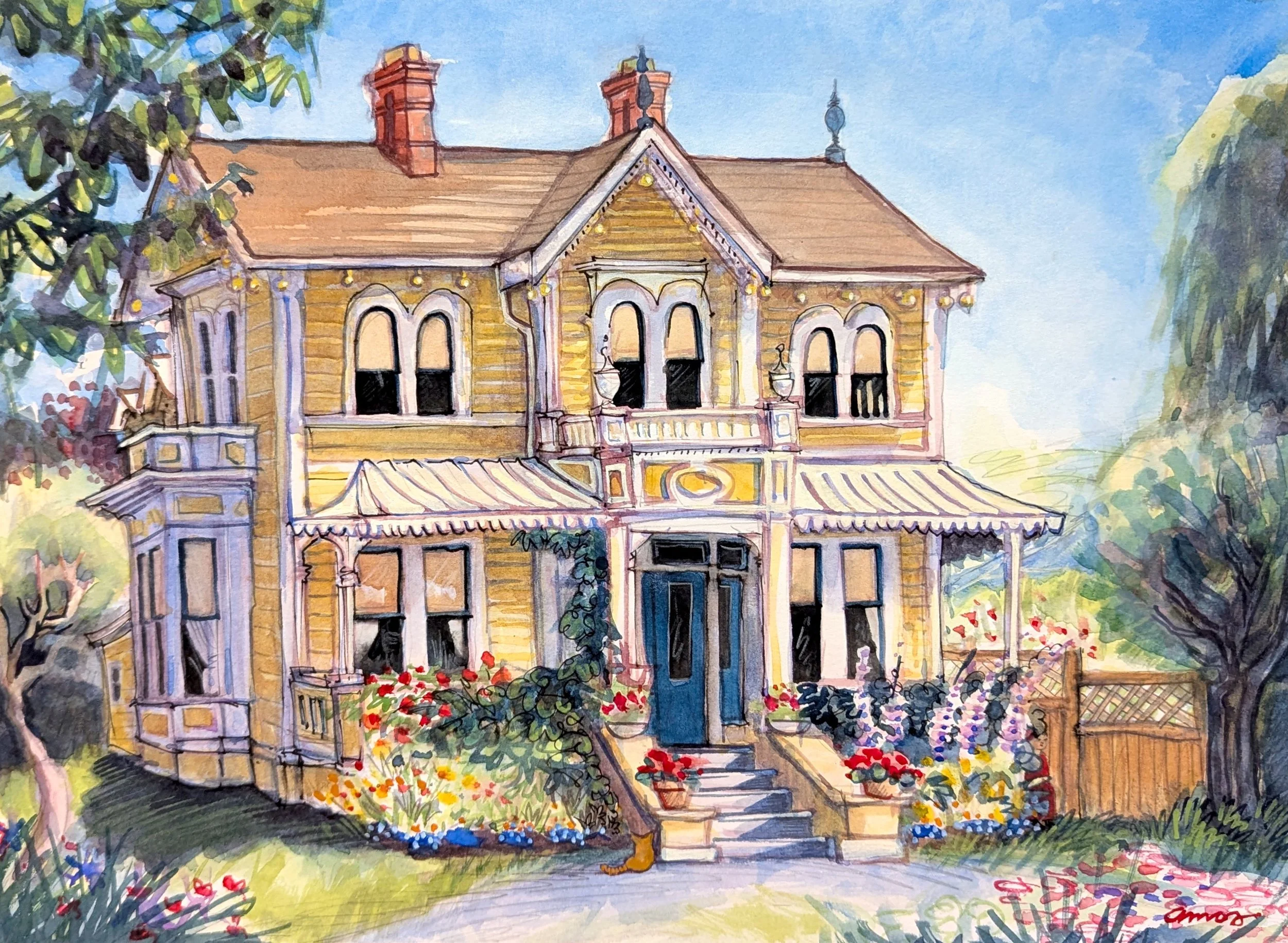 Carr House 10.5 x 13.5 Watercolour on Paper 1995 SOLD