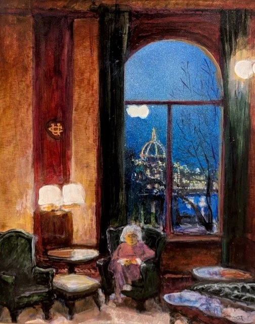 Union Club Library 20 × 16 Acrylic on Board 2018 $ 2025