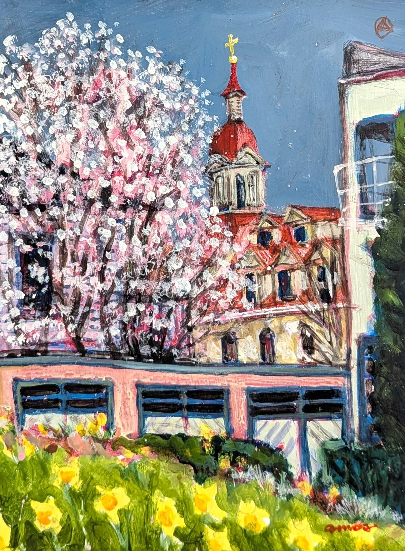 St. Ann's 12 × 9 Acrylic on Board 1990 SOLD