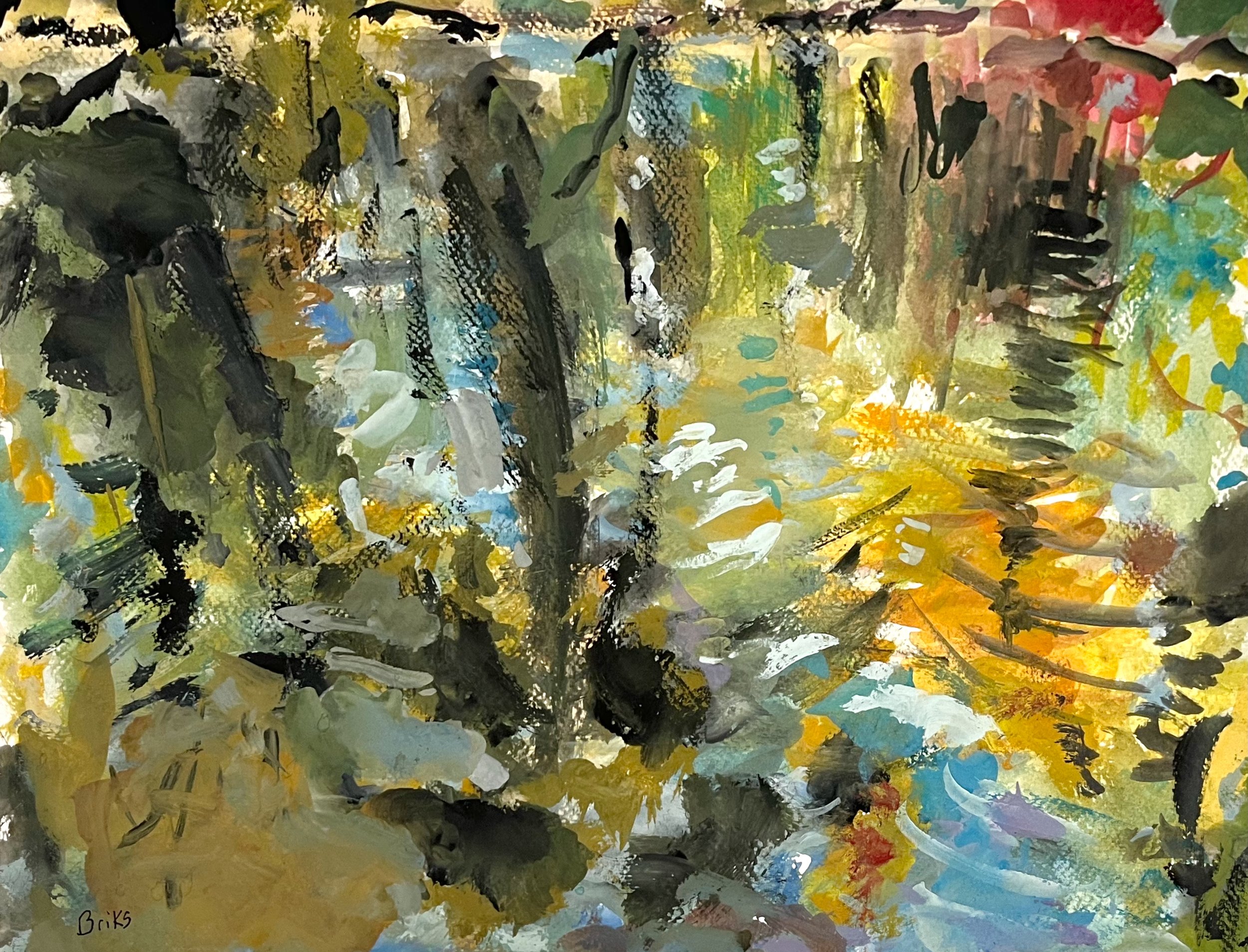  Red Reflection, Beacon Hill Park 11 x 14 Gouache $ 725 