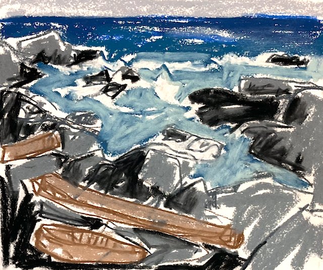  Inlet with Driftwood, Ucluelet 10 x 12 Pastel on Paper $ 1075 