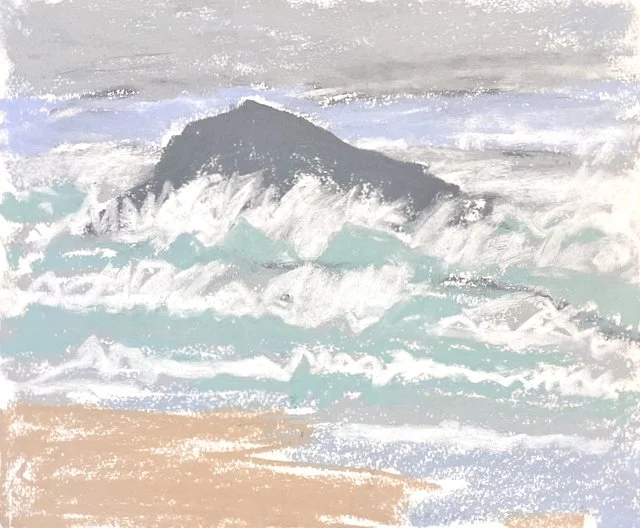  Incinerator Rock, Long Beach 10 x 12 Pastel on Paper $ 1075 