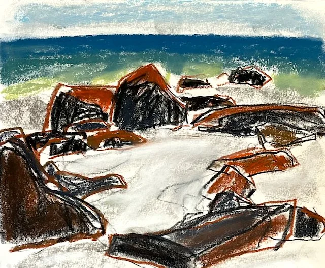  Shoreline, Coote Cove, Nova Scotia 10 × 12 Pastel on Paper $ 1075 