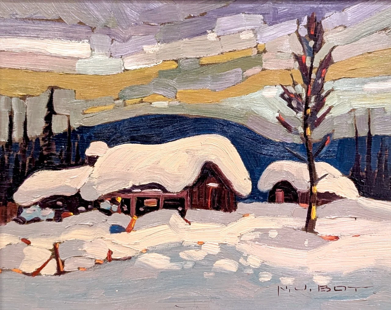  Homestead. - Bulkley Valley. Smithers B.C. 8 × 10 Oil on Board C.1980 $ 1600 
