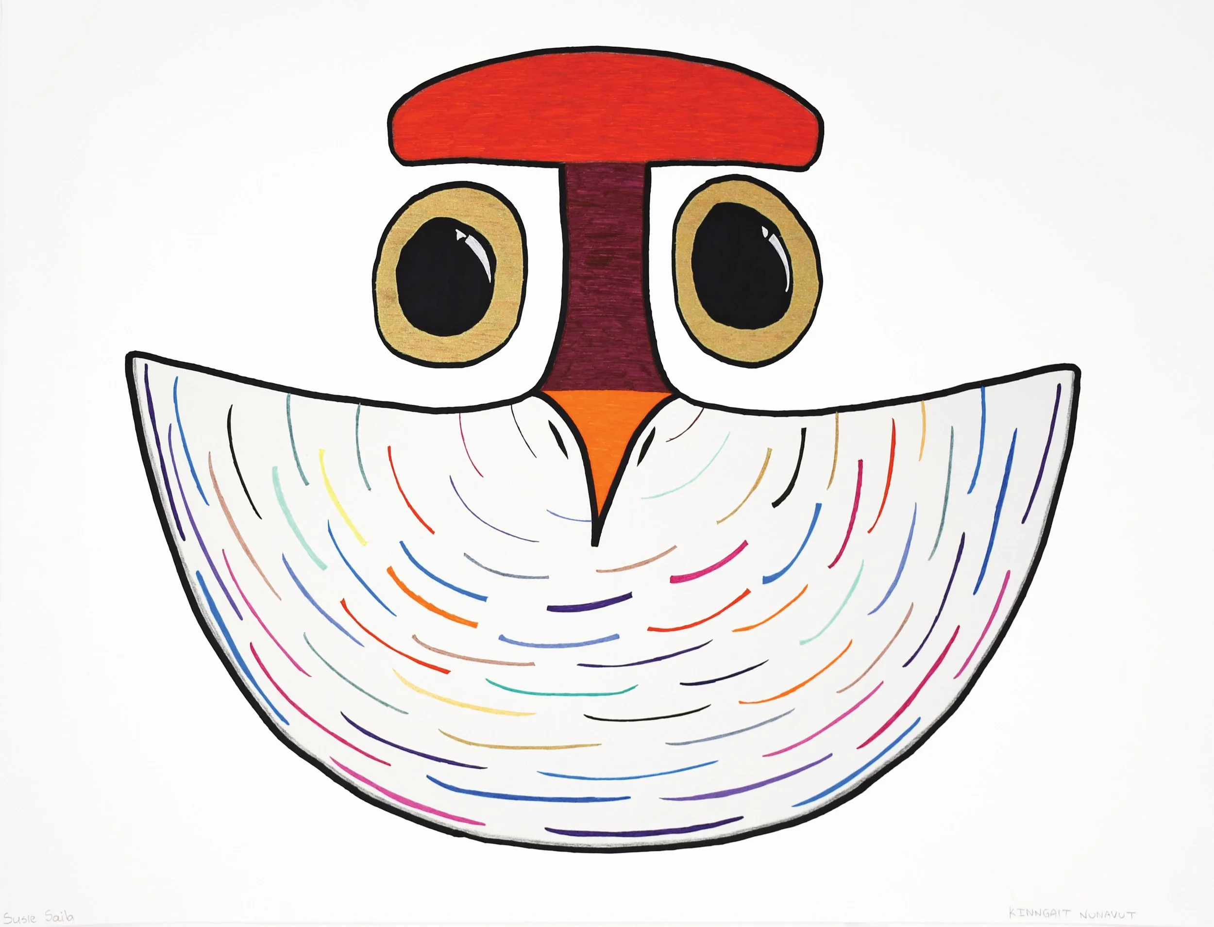  Colourful Uluk Owl	 23 x 30	 Graphite, Coloured Pencil, Ink	 #235-0144 $ 1075 