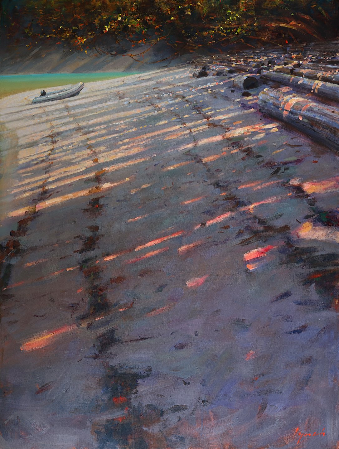  Tender on Shell Beach 48 × 36 Acrylic on Canvas $ 8950 