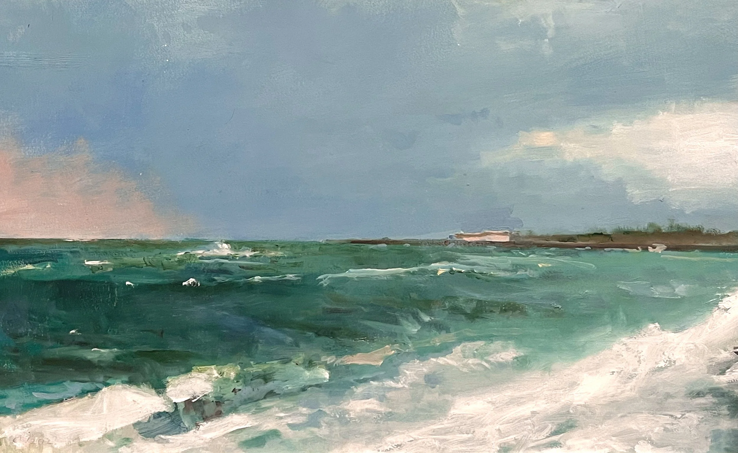  Sea Drift - Ogden Pt. Breakwater 18.5 x 30  Oil on Board $ 2900 