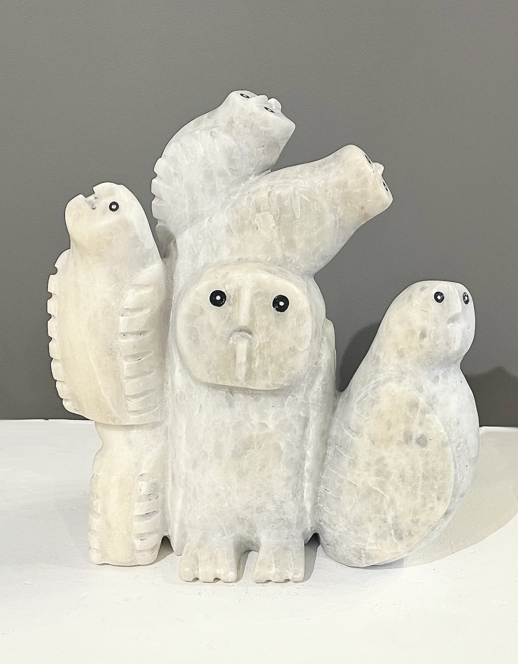  Owl Family	 13.5 x 12 x 6.5 Marble	 #6922T $ 8000 
